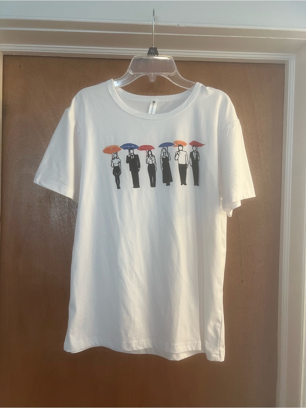 Hillbilly Women’s White Crewneck Short‑Sleeve FRIENDS Graphic Tee Shirt